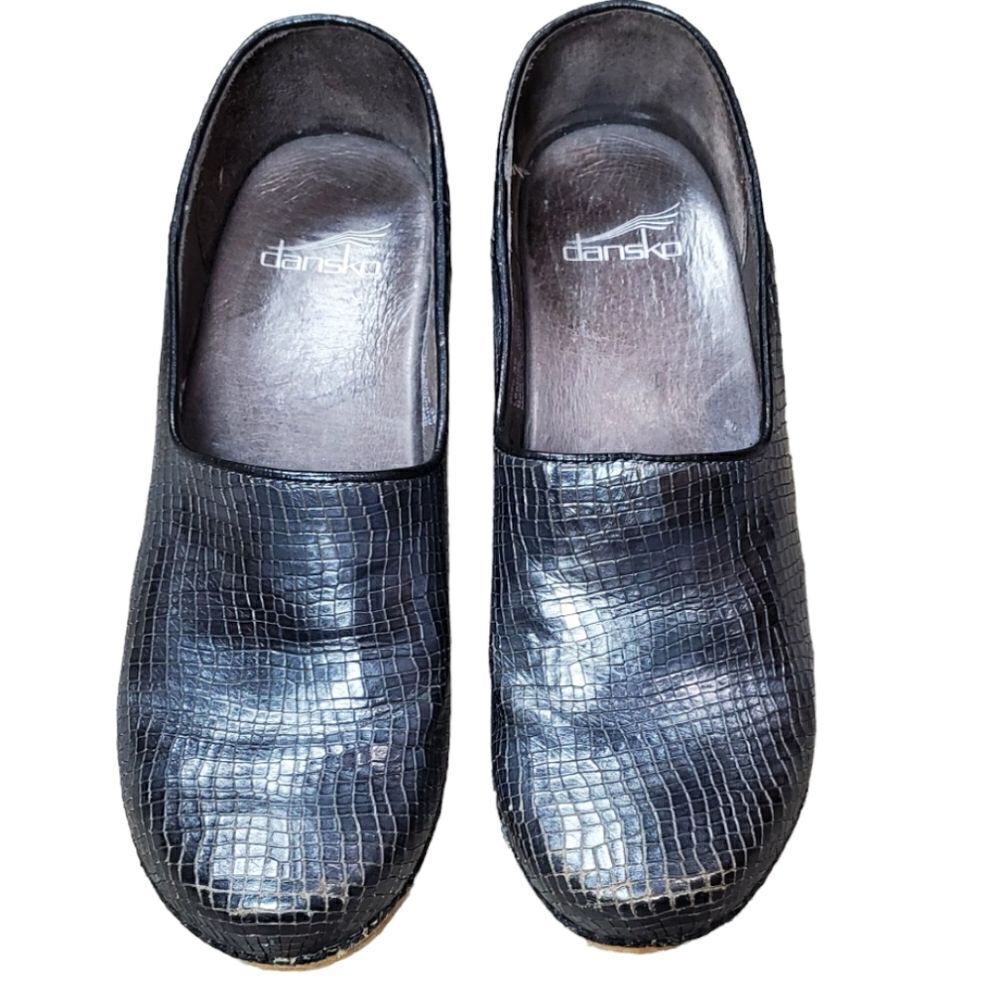 Dansko Gray Metallic Clogs  